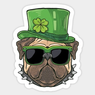 St. Patrick's Day Pug Sticker